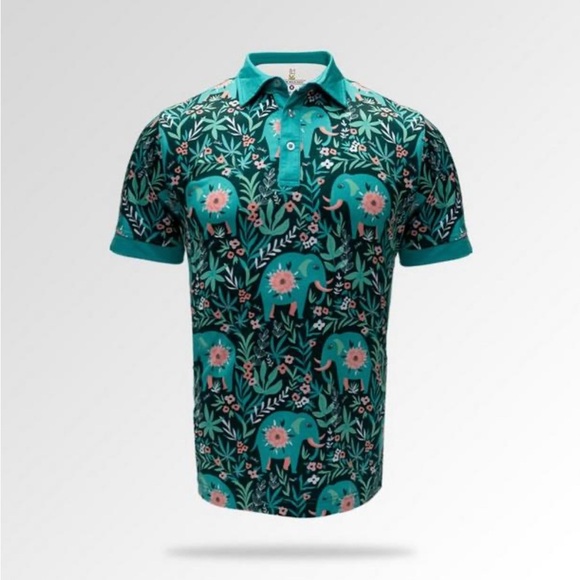Size S Rolo Golf Men's Elephant in the Room Short Sleeve Golf Polo - Picture 1 of 6